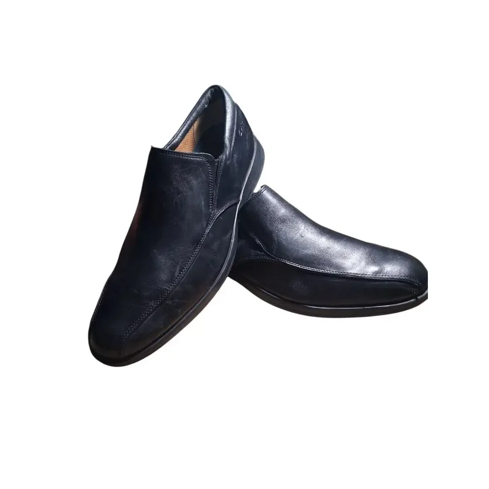 Clarks Plus Black Leather‎ Mens size 11M Casual Career Church Slip-on Loafers